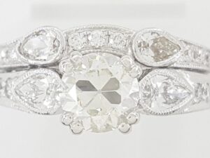 Vintage Old European Cut Diamond Engagement Wedding Ring 2.34 ct 14k