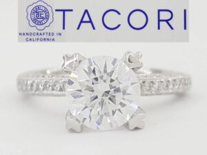 Tacori Platinum Semi-Mount Diamond Solitaire Engagement Ring 0.72 ct Rtl $7,010