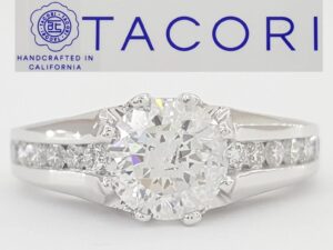 Tacori Crescent 18k White Gold Semi-Mount Diamond Engagement Ring 0.6 ct $6,050