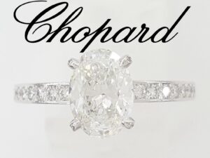 Chopard Oval Diamond Engagement Ring 2.08 ct D Flawless 18k White Gold Rtl $35K