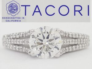 Tacori Semi-Mount Diamond 3 Row Engagement Ring 0.35 ct 18k Rtl $3,500