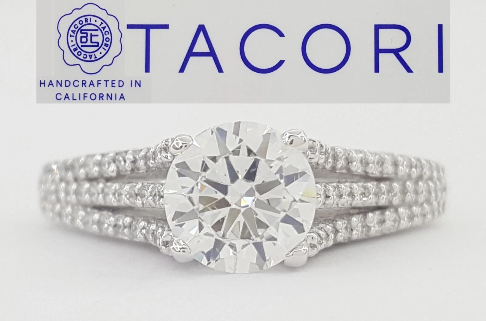 Tacori Semi-Mount Diamond 3 Row Engagement Ring 0.35 ct 18k Rtl $3,500