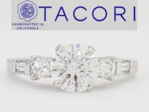 Tacori Crescent Semi-Mount Platinum Round Engagement Ring 0.31 ct Rtl $3,980