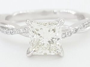 Do Amore Princess Cut Diamond Crossover Engagement Ring 1.1 ct 14K W Gold $7.5K