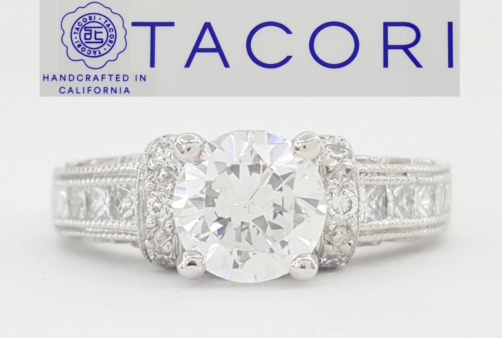 Tacori Semi-Mount Diamond Engagement Ring 0.45 ct Platinum Retail $4,930