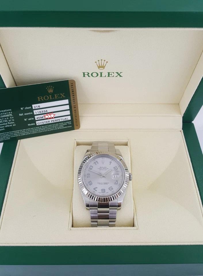Rolex DateJust II 116334 41 mm Oyster SS & 18K White Gold W/ Box & Card