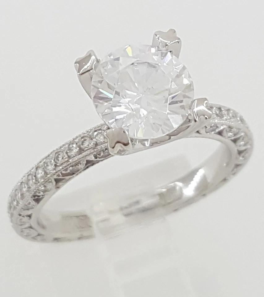 Tacori Platinum Semi-Mount Diamond Solitaire Engagement Ring 0.72 ct Rtl $7,010
