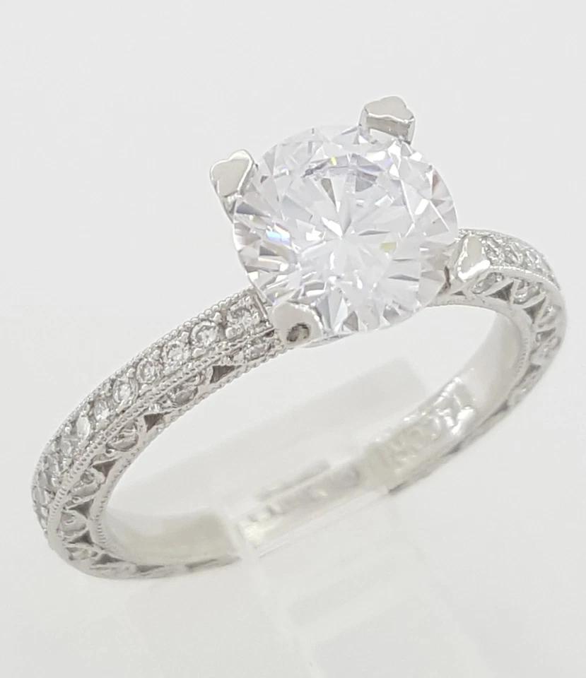 Tacori Platinum Semi-Mount Diamond Solitaire Engagement Ring 0.5 ct Rtl $5,600