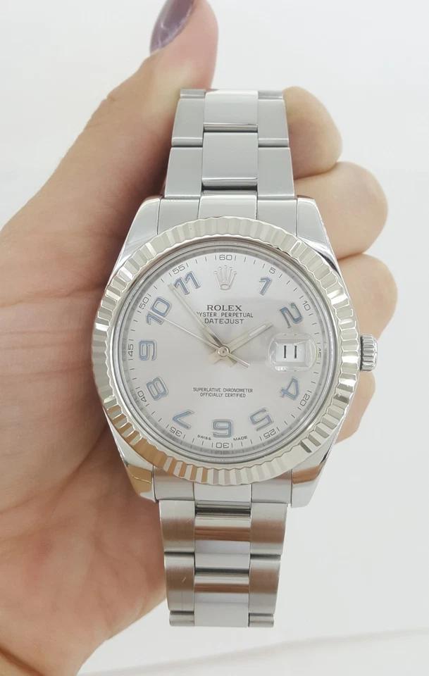 Rolex DateJust II 116334 41 mm Oyster SS & 18K White Gold W/ Box & Card