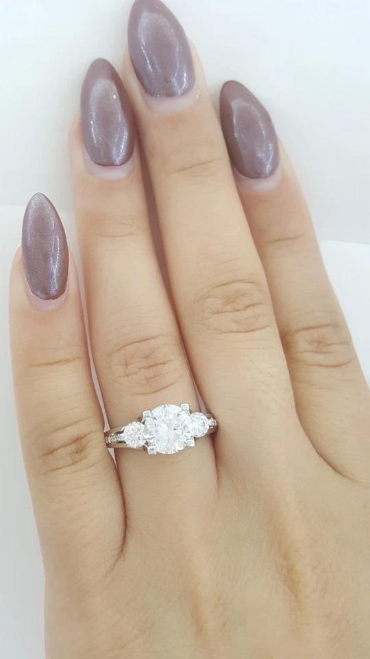 Tacori Semi-Mount Round Three Stone Engagement Ring Platinum 0.71 ct Rt $7,450