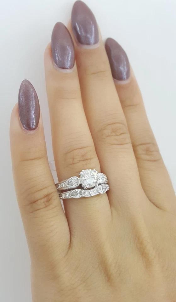 Vintage Old European Cut Diamond Engagement Wedding Ring 2.34 ct 14k