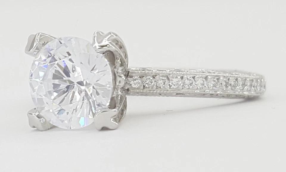 Tacori Platinum Semi-Mount Diamond Solitaire Engagement Ring 0.72 ct Rtl $7,010