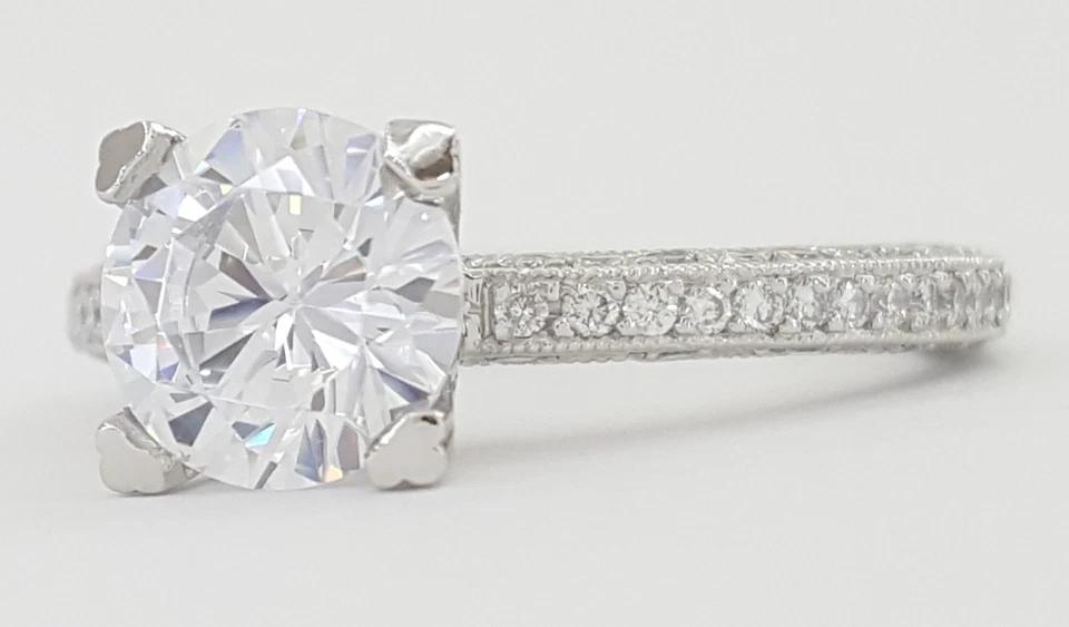 Tacori Platinum Semi-Mount Diamond Solitaire Engagement Ring 0.5 ct Rtl $5,600