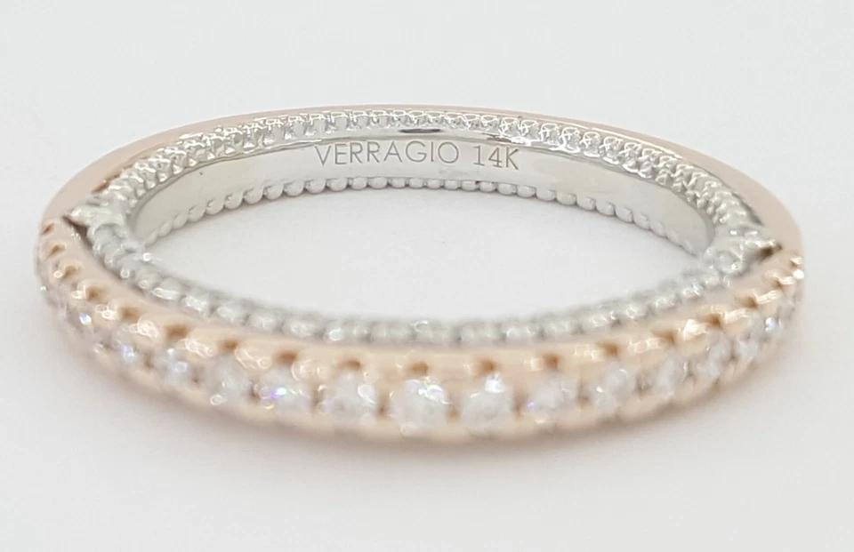 Verragio Couture Diamonds Wedding Band 14k Rose & White Gold 0.4 ct Retail 4.4k