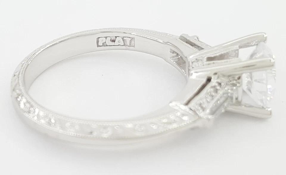 Tacori Three 3-Stone Round Semi-Mount Engagement Ring 0.24 ct Platinum Rtl 5,120