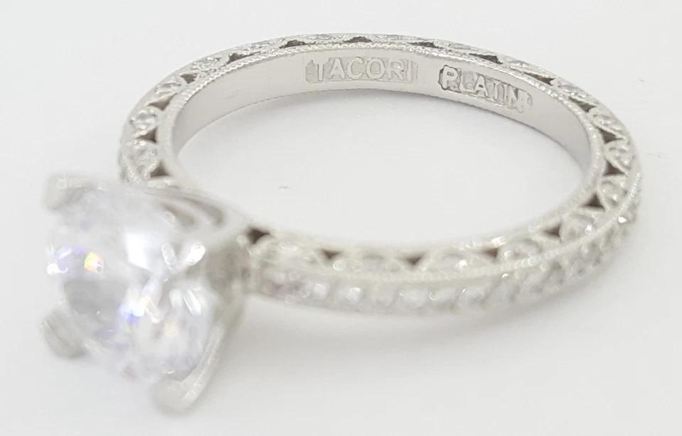 Tacori Platinum Semi-Mount Diamond Solitaire Engagement Ring 0.5 ct Rtl $5,600