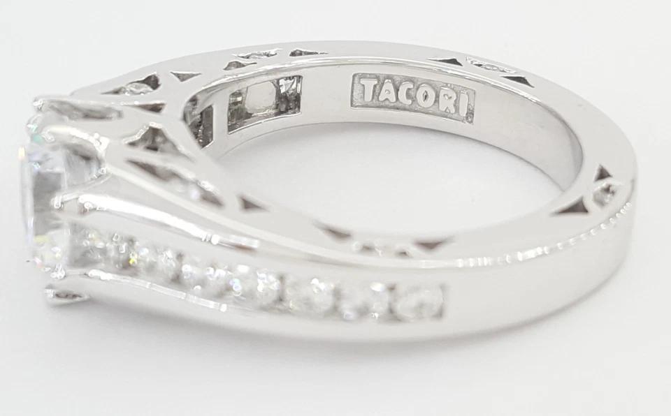 Tacori Crescent 18k White Gold Semi-Mount Diamond Engagement Ring 0.6 ct $6,050