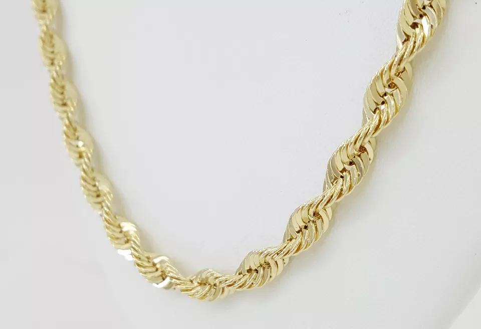 Yellow Gold Lightweight Diamond Cut Rope Chain Necklace 10K 28" 17.3 Grams 5 mm