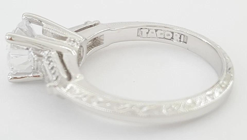 Tacori Three 3-Stone Round Semi-Mount Engagement Ring 0.24 ct Platinum Rtl 5,120