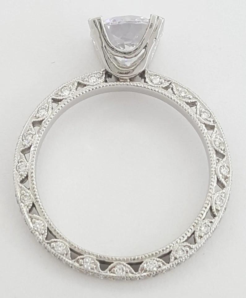 Tacori Platinum Semi-Mount Diamond Solitaire Engagement Ring 0.5 ct Rtl $5,600