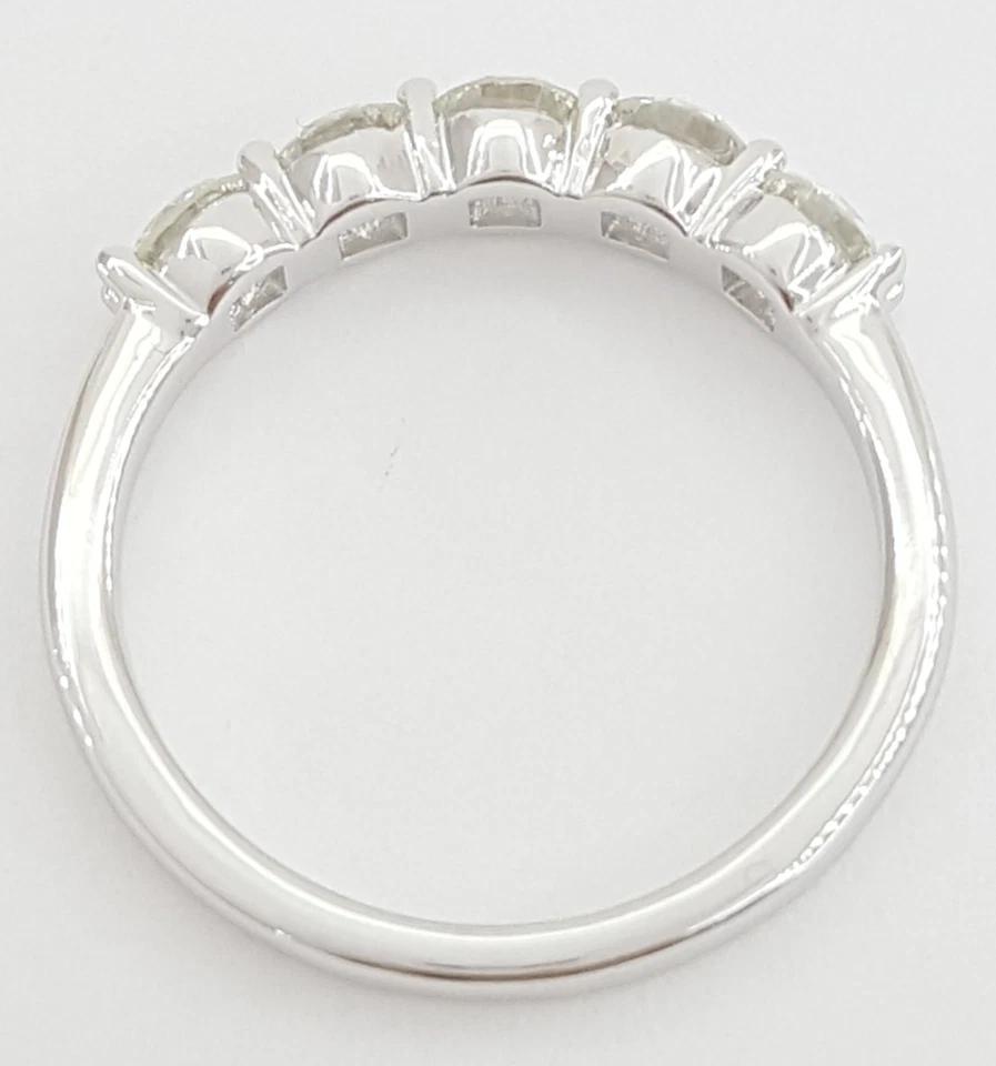 Round Brilliant Cut Diamond 5 Five Stone Wedding Band Ring 1 ct 14k White Gold