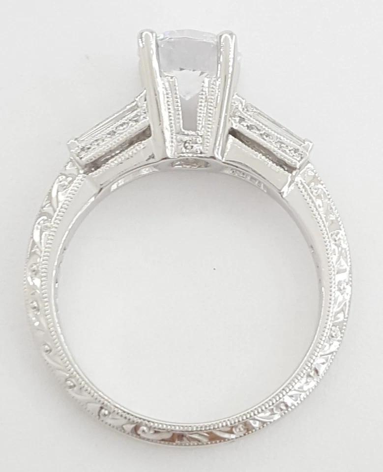 Tacori Three 3-Stone Round Semi-Mount Engagement Ring 0.24 ct Platinum Rtl 5,120