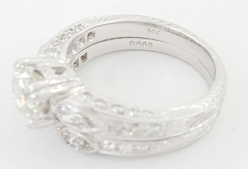 Vintage Old European Cut Diamond Engagement Wedding Ring 2.34 ct 14k