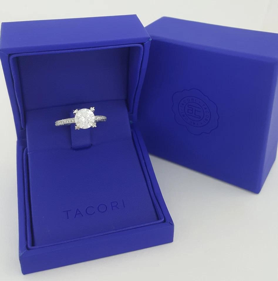 Tacori Platinum Semi-Mount Diamond Solitaire Engagement Ring 0.72 ct Rtl $7,010