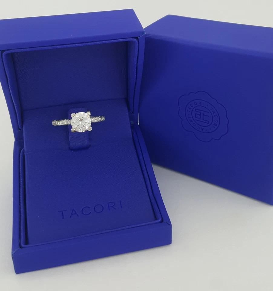 Tacori Platinum Semi-Mount Diamond Solitaire Engagement Ring 0.5 ct Rtl $5,600