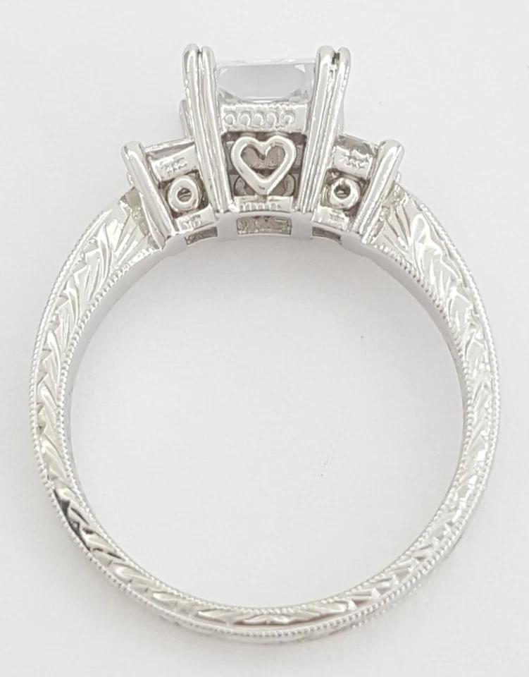 Tacori Princess Cut 3-Stone Engagement Ring Semi-Mount 0.3 ct Platinum Rt $4,860