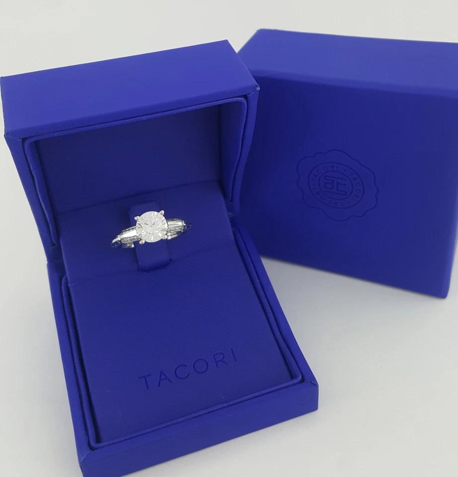 Tacori Three 3-Stone Round Semi-Mount Engagement Ring 0.24 ct Platinum Rtl 5,120