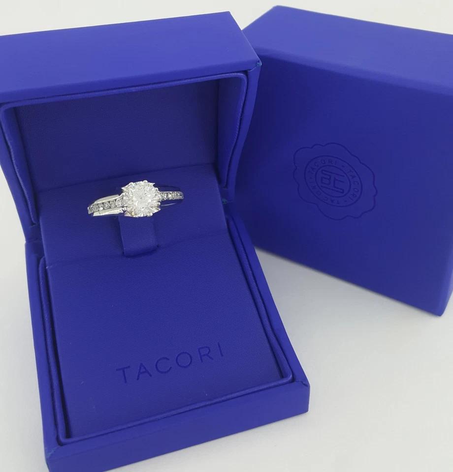 Tacori Crescent 18k White Gold Semi-Mount Diamond Engagement Ring 0.6 ct $6,050