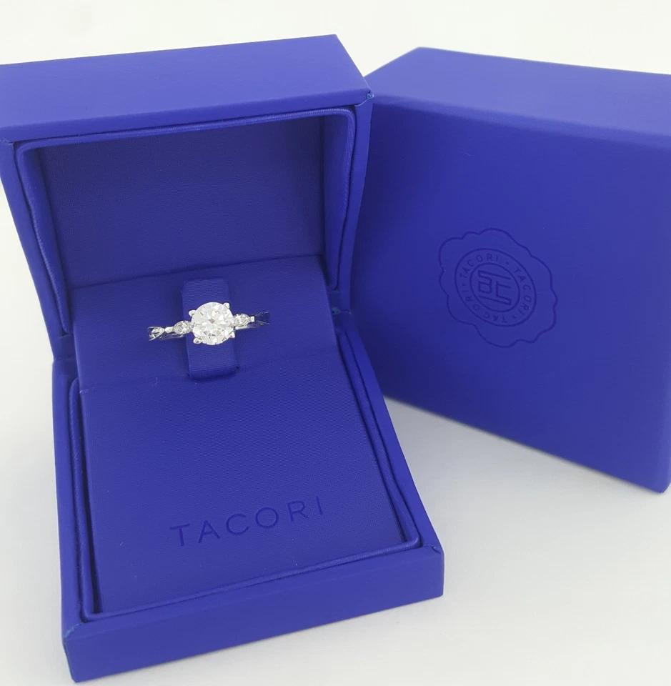 Tacori Round Semi-Mount Three Stone Engagement Ring 0.12 ct Plat & 18k Rt $2,990