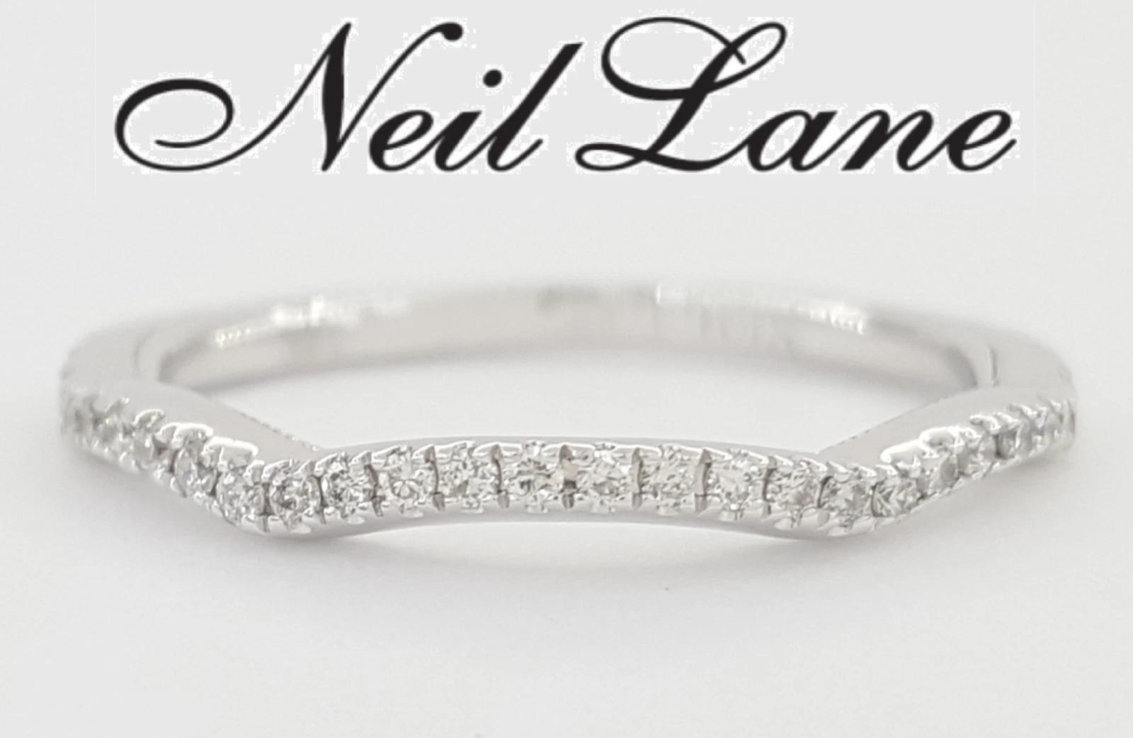 Neil Lane Diamond Contour Wedding Anniversary Band Ring 0.12 ct 14k White Gold