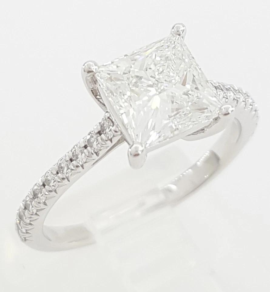 Tiffany & Co Novo Princess Cut Diamond Engagement Ring 1.7 ct Plat Retail $30K