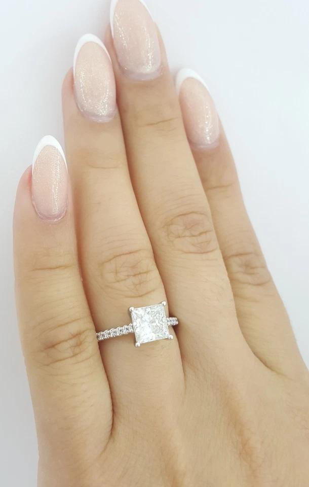 Tiffany & Co Novo Princess Cut Diamond Engagement Ring 1.7 ct Plat Retail $30K