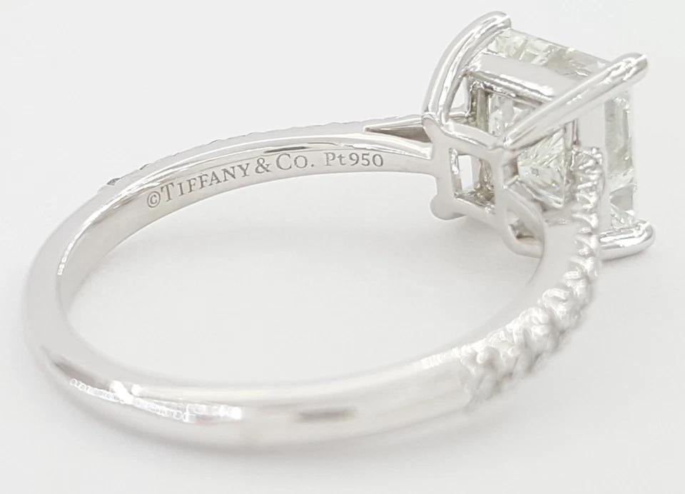 Tiffany & Co Novo Princess Cut Diamond Engagement Ring 1.7 ct Plat Retail $30K